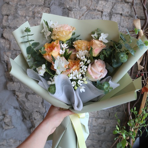 [해피션샤인 꽃다발] 플로라운지 생화꽃다발 배송, 생화꽃다발, 꽃배달서비스